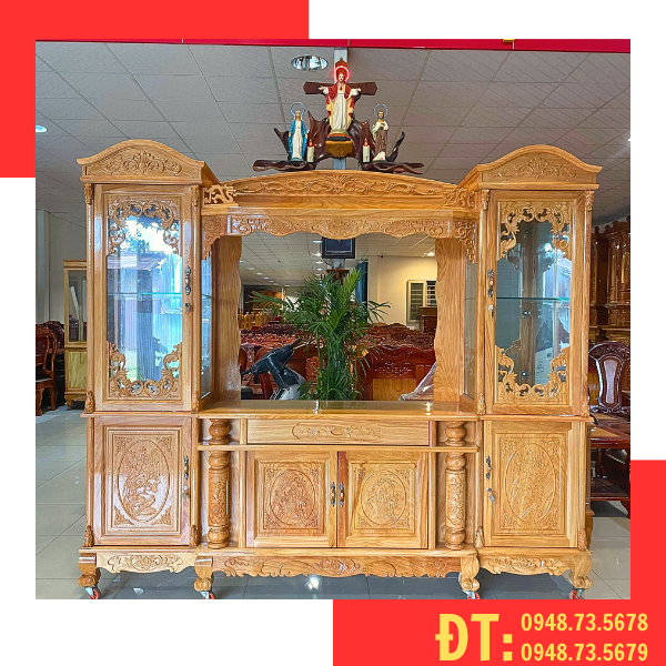 KỆ TIVI ĐA NĂNG 2m2 x 2m1 GỖ GÕ ĐỎ - KTVG5