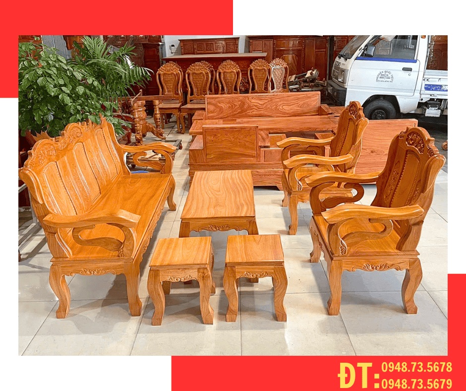 BỘ SALON TAY KIẾM GỖ GÕ ĐỎ  - SLTKG