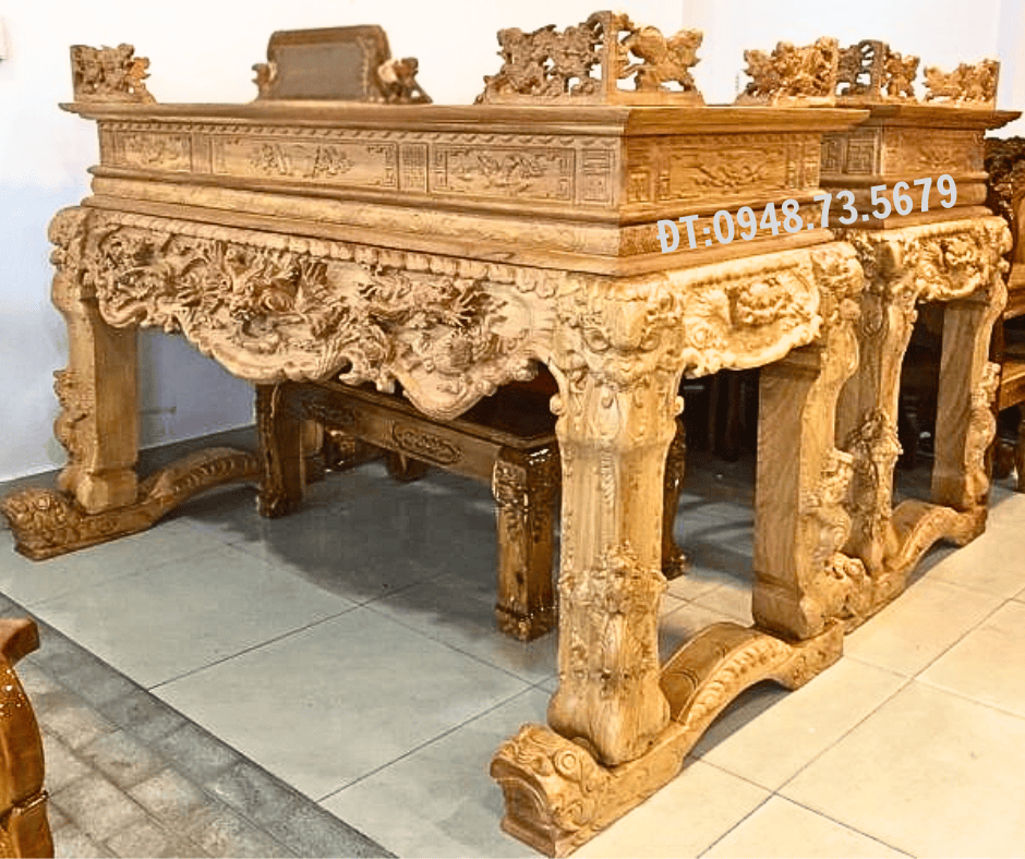 SẬP THỜ GIA TIÊN CHÂN 16 GỖ GÕ ĐỎ - STG1