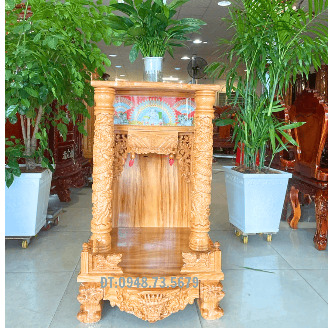 TRANG THỜ THẦN TÀI 60CM*81CM GỖ GÕ ĐỎ - THG2