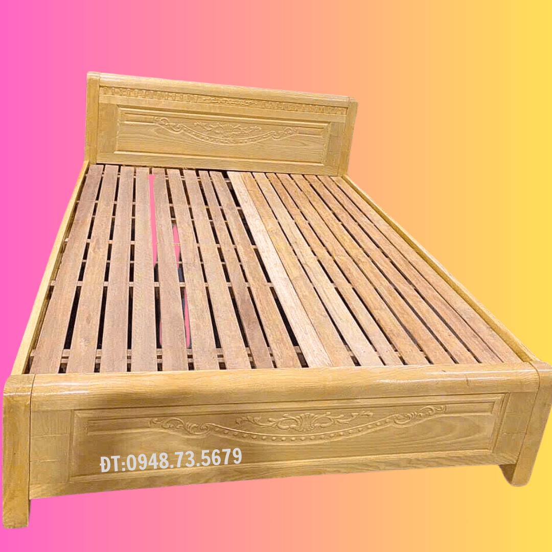 GIƯỜNG NGỦ 1M6 GỖ SỒI - GNS1