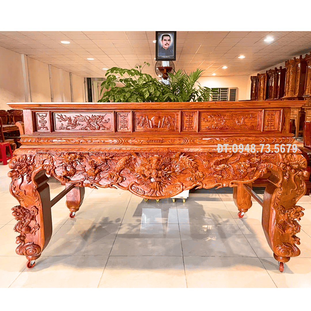 SẬP THỜ CÚNG CHẠM RỒNG NGHÊ CHÂN 20 GỖ HƯƠNG ĐÁ - STH4