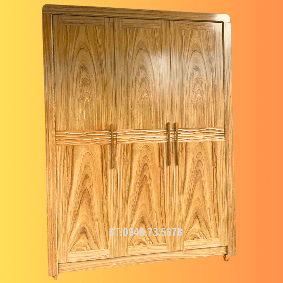 TỦ ÁO GỖ ĐẸP 1M6 X 2M15  GỖ VERNIA GÕ ĐỎ - TAG5