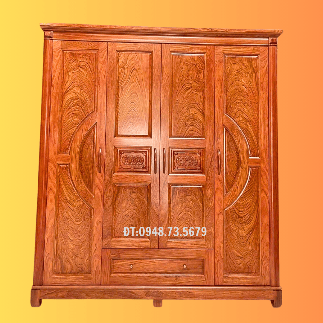 TỦ QUẦN ÁO PHÒNG NGỦ GỖ VERNIA HƯƠNG ĐÁ 1M8 X 2M15 - TAH3
