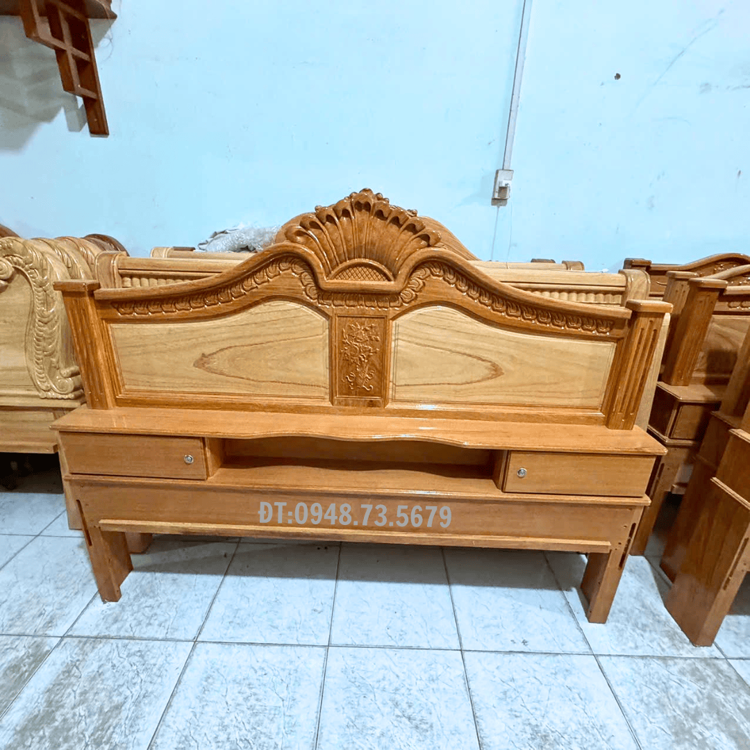 GIƯỜNG NGỦ MẪU SÒ 1M8 X 2M GỖ CĂM SE  - GNG14