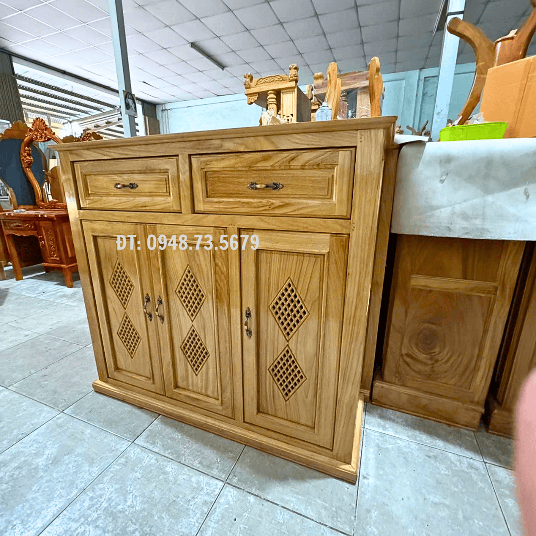 TỦ ĐỰNG GIÀY DÉP 1M2 X 1M1 GỖ GÕ ĐỎ - TDG2