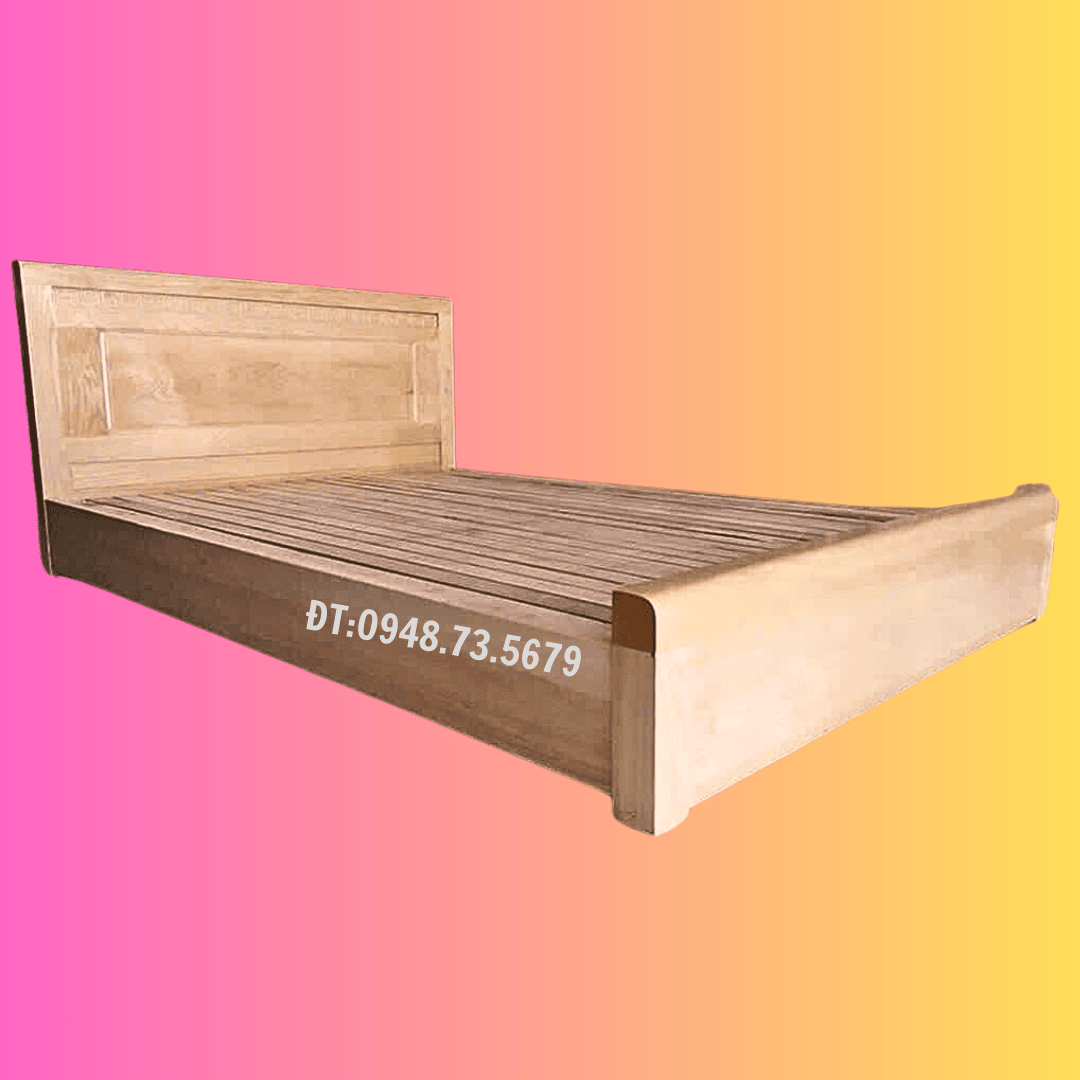 GIƯỜNG NGỦ GỖ 1M8 X2M GỖ SỒI - GNS2