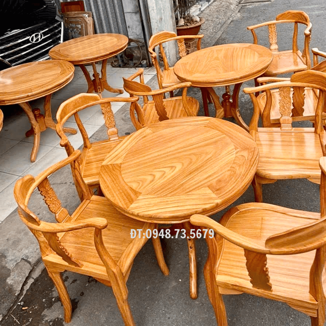 BỘ GHẾ BÀN TRÀ 4 GHẾ GÓC GỖ GÕ ĐỎ - BTG1
