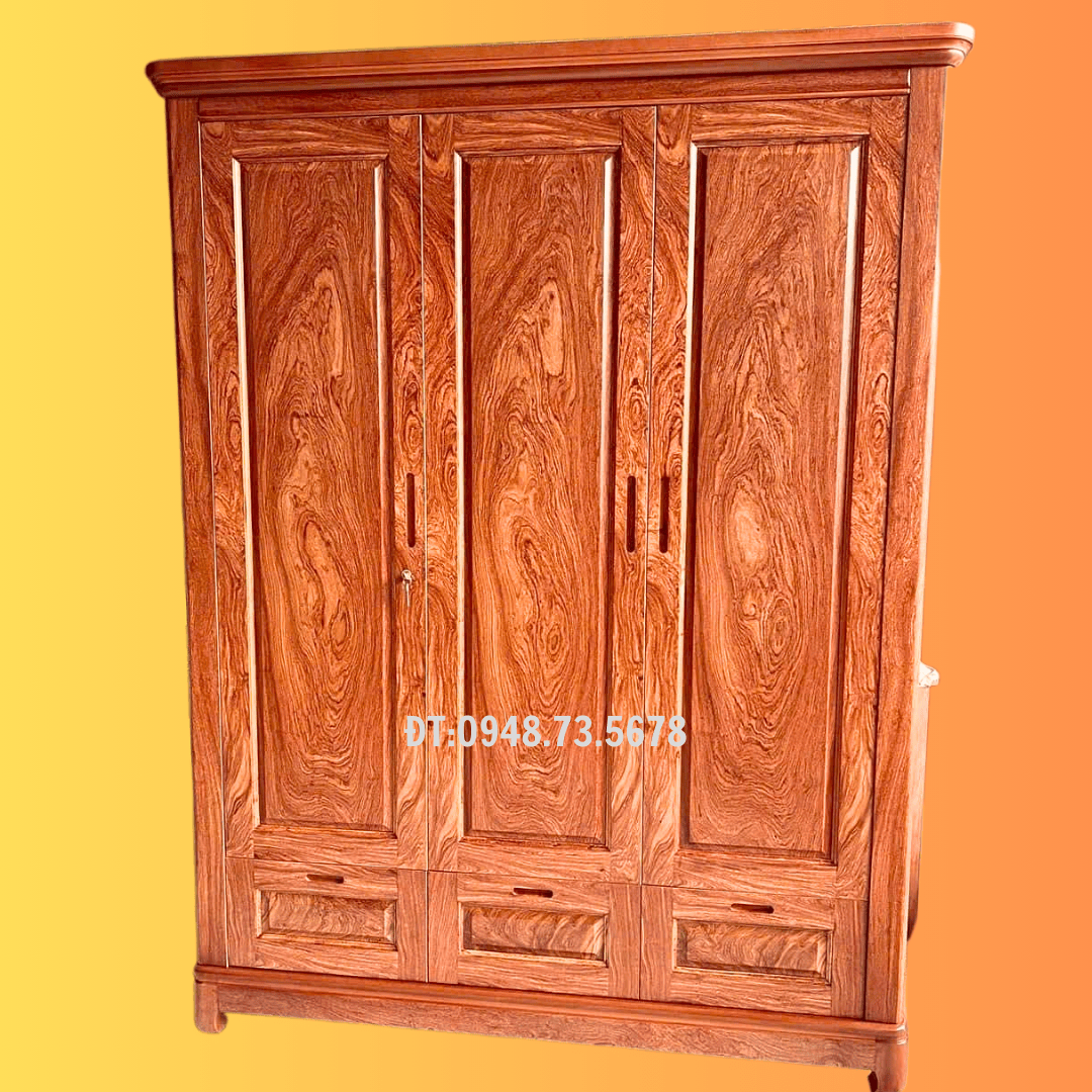 TỦ QUẦN ÁO PHÒNG NGỦ GỖ VERNIA HƯƠNG ĐÁ 1M6 X 2M15 - TAH4