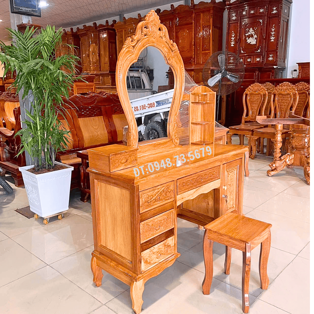 BÀN TRANG ĐIỂM 1M1 GỖ CĂM SE - BPC1